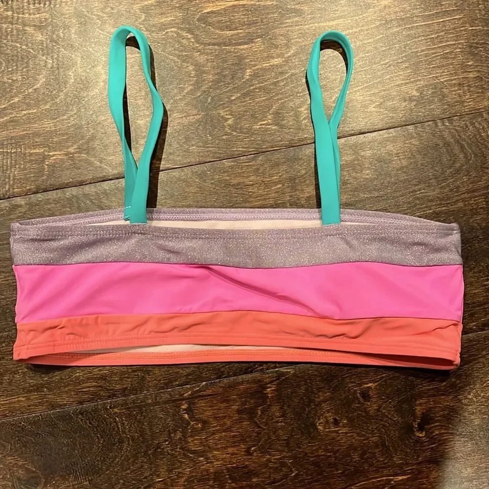 Beach Lingo colorblocked bikini top size 14